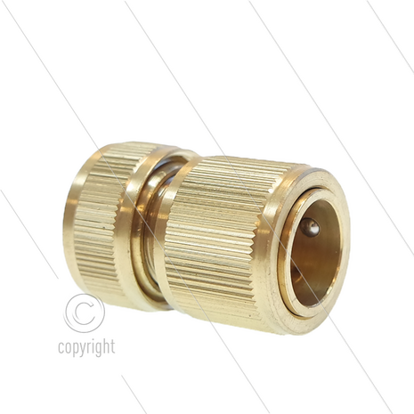 Snelkoppeling - LD - messing - slangaansluiting - met waterstop - 12 / 15 mm