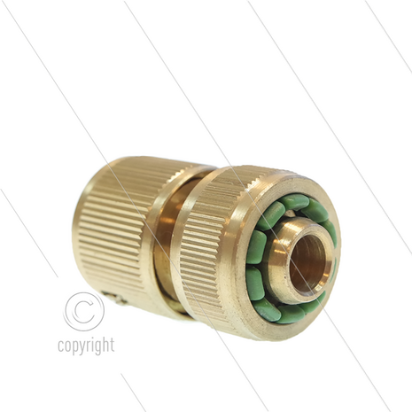 Snelkoppeling - LD - messing - slangaansluiting - met waterstop - 12 / 15 mm