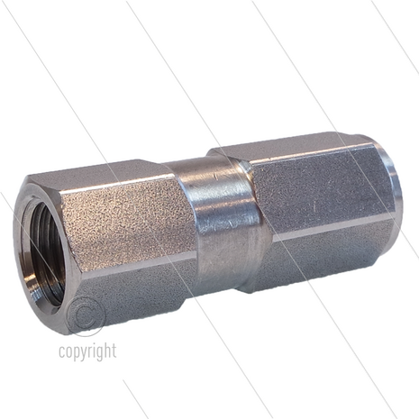 VNR-I - Terugslagklep - RVS - 400 Bar - 25 l/min - max 90&deg;C - 2 x 1/4&quot; bi