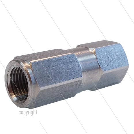 VNR-I - Terugslagklep - RVS - 400 Bar - 40 l/min - max 90&deg;C - 2 x 3/8&quot; bi