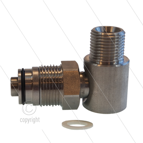 Swivel - haaks - Ramex - RVS - 3/4&quot; bu x 1/2&quot; bu - 200 Bar - 90&deg;C