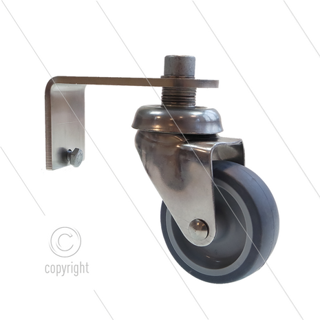 Zwenkwiel met RVS beugel - &Oslash;60mm - t.b.v FL-CR520