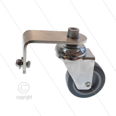 Zwenkwiel met RVS beugel - &Oslash;60mm - t.b.v FL-CR520
