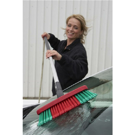 Vikan Transport wasborstel met waterdoorvoer rubberen stootrand ovaal zwart zachte vezels 270mm