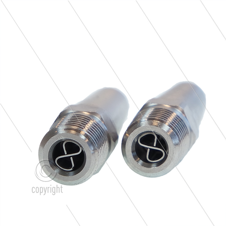 Verlengde RVS nozzle 00.090 + stabilisator - 1/4&quot; NPT bu