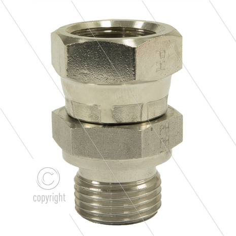 Verloopnippel - RVS - 1/4&quot; bu x 1/4&quot; wartel - BSP