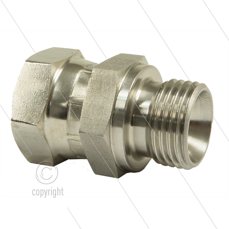 Verloopnippel - RVS - 3/8&quot; bu x 3/8&quot; wartel - BSP