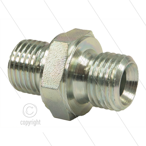 Dubbele nippel - staal - 2 x 3/8&quot; bu - BSP