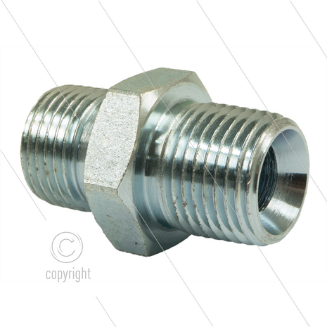 Dubbele nippel - staal - 1/2&quot; bu BSP x 1/2&quot; bu NPT