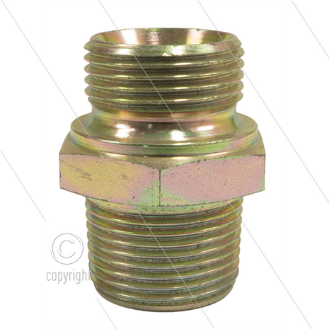 Dubbele nippel - staal - 3/4&quot; bu BSP x 3/4&quot; bu NPT