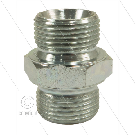 Verloopnippel - staal - 1/4&quot; bu x 1/2&quot; bu - BSP