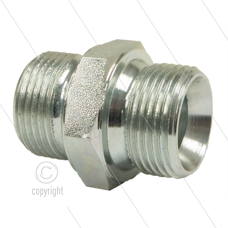 Verloopnippel - staal - 3/8&quot; bu x 1/2&quot; bu - BSP