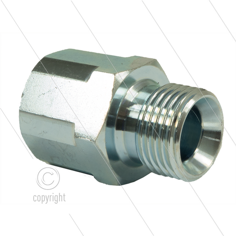 Verloopnippel - staal - 1/4&quot; bu (60&deg; conus) x 1/8&quot; bi - BSP