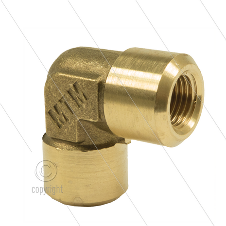 Knie - messing - 300 Bar - 2 x 1/4&quot; bi