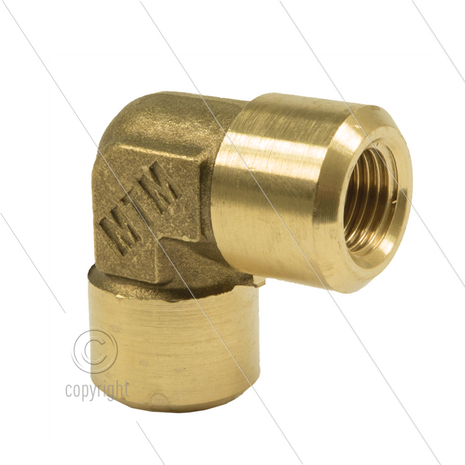 Knie - messing - 300 Bar - 2 x 3/8&quot; bi