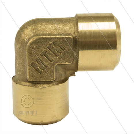 Knie - messing - 300 Bar - 2 x 3/8&quot; bi