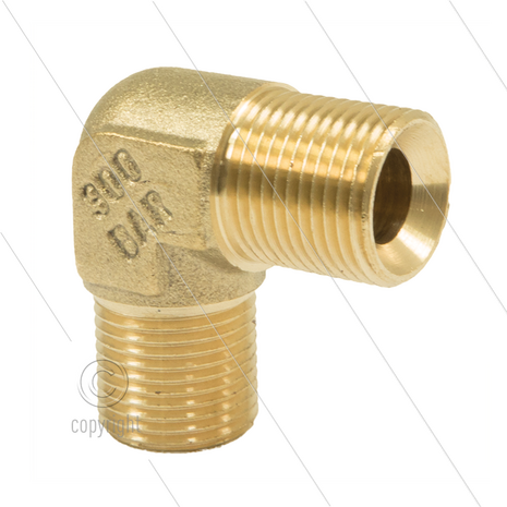 Knie - messing - 300 Bar - 2 x 3/8&quot; bu