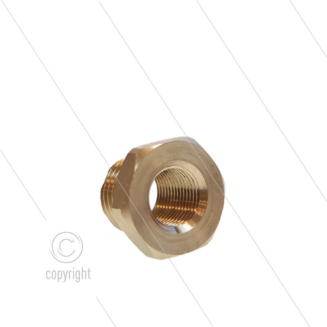 Verloopring - messing - 1/4&quot; bu x 1/8&quot; bi