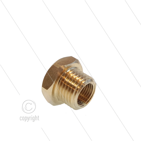 Verloopring - messing - 1/4&quot; bu x 1/8&quot; bi