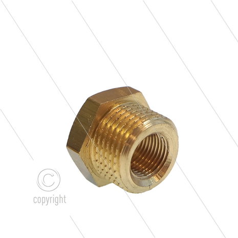 Verloopring - messing - 3/8&quot; bu x 1/8&quot; bi