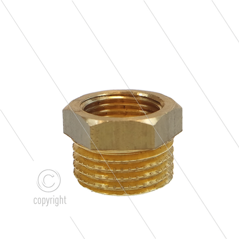 Verloopring - messing - 1/2&quot; bu x 1/4&quot; bi