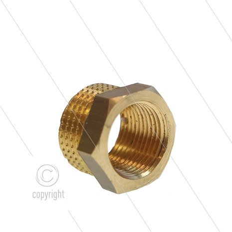 Verloopring - messing - 1/2&quot; bu x 3/8&quot; bi
