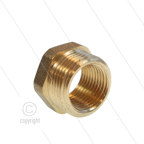 Verloopring - messing - 3/4&quot; bu x 1/2&quot; bi