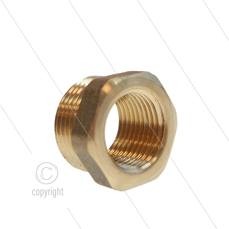 Verloopring - messing - 3/4&quot; bu x 1/2&quot; bi