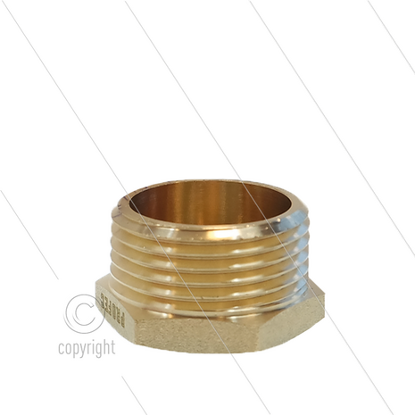 Verloopring - messing - 1&quot; bu x 1/4&quot; bi