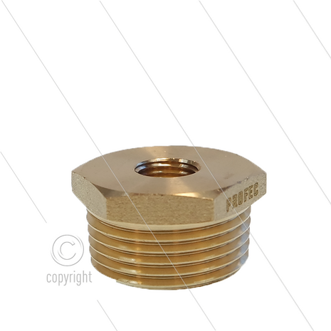 Verloopring - messing - 1&quot; bu x 1/4&quot; bi