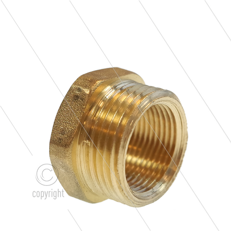 Verloopring - messing - 1&quot; bu x 3/4&quot; bi