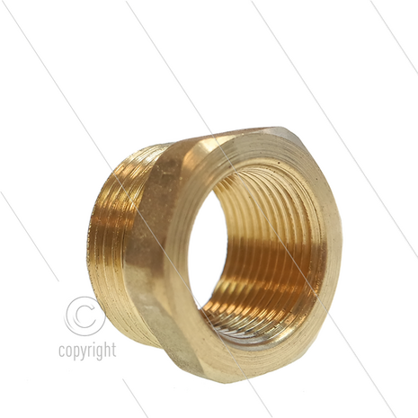 Verloopring - messing - 1&quot; bu x 3/4&quot; bi