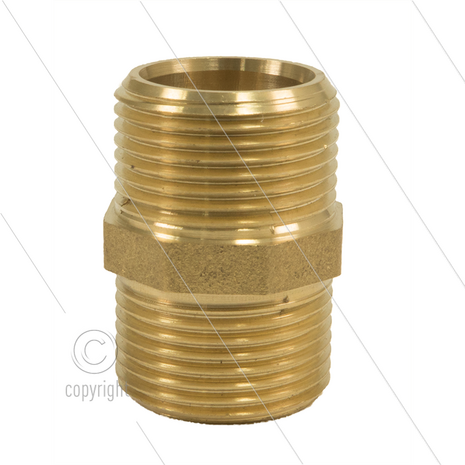 Dubbele nippel - messing - 2 x 1&quot; bu