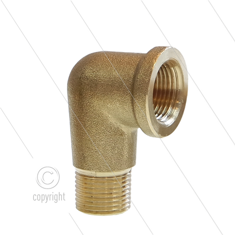 Knie - messing (LD) - 3/8&quot; bi x 3/8&quot; bu