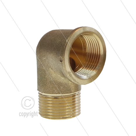 Knie - messing (LD) - 1/2&quot; bi x 1/2&quot; bu