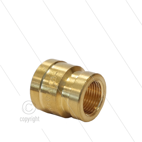 Verloopsok - messing - 1/2&quot; bi x 3/8&quot; bi