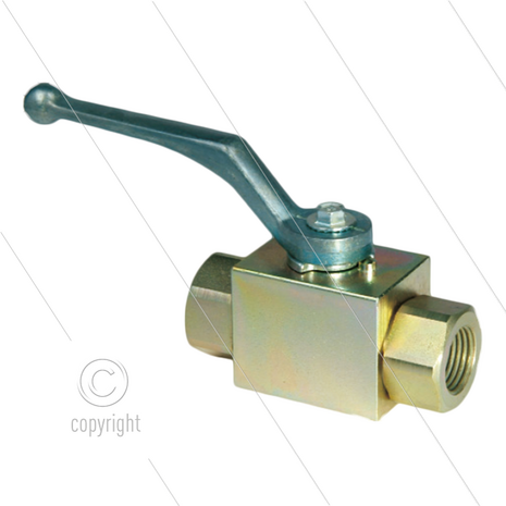 Kogelkraan 1/4&quot; - staal verzinkt - 500 Bar - 2 x 1/4&quot; bi