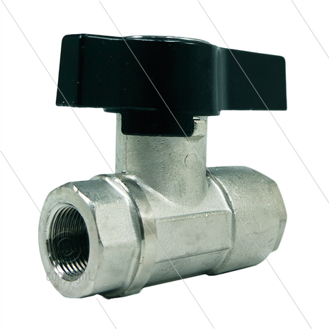 Kogelkraan 3/8&quot; - messing verchroomd - 210 Bar - max 60&deg;C - 2 x 3/8&quot; bi
