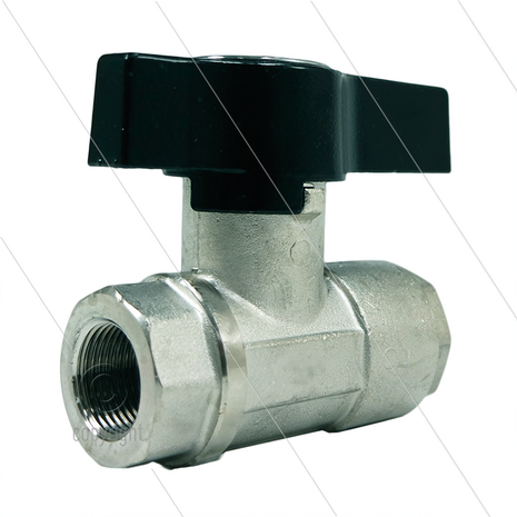 Kogelkraan 1&quot; - messing verchroomd - 210 Bar - max 60&deg;C - 2 x 1&quot; bi