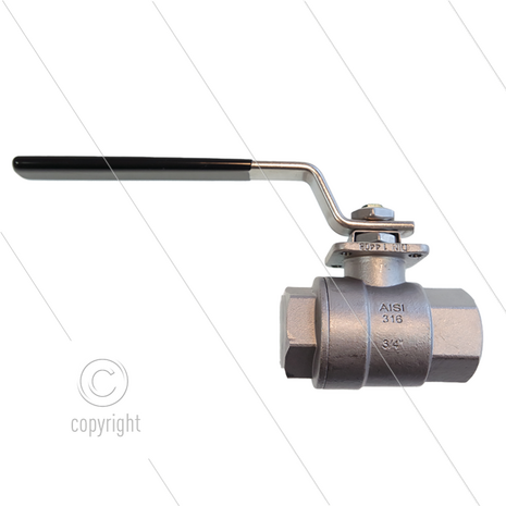 Kogelkraan 3/4&quot; - RVS316 - 100 Bar - 2 x 3/4&quot; bi