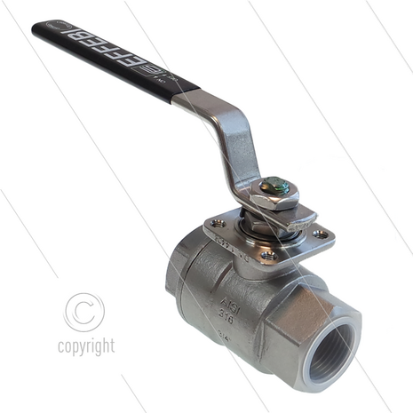Kogelkraan 3/4&quot; - RVS316 - 100 Bar - 2 x 3/4&quot; bi