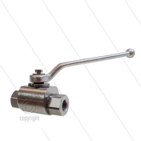 Kogelkraan 1/4&quot; - RVS316 - 500 Bar - 2 x 1/4&quot; bi