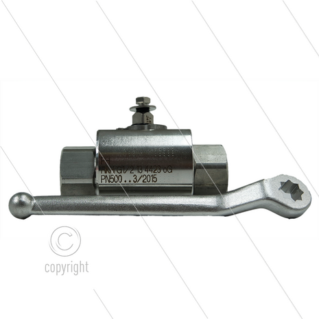 Kogelkraan 3/8&quot; - RVS316 - 500 Bar - 2 x 3/8&quot; bi