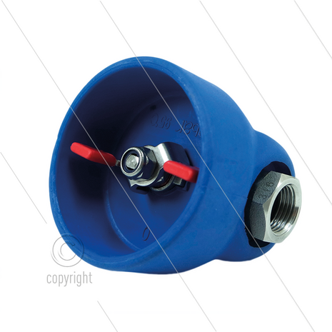 Kogelkraan 1/2&quot; - beschermd - RVS304 - 60 Bar - max 95&deg;C - 2 x 1/2&quot; bi - Bediening met vlinderknop