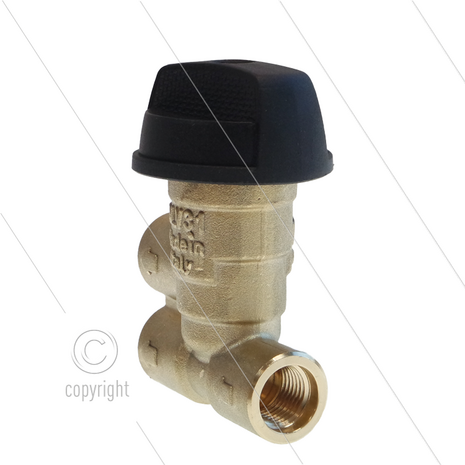 Naaldventiel messing voor dubbele lans met bovenknop - 250 Bar - 45 l/min - 3 x 1/4&quot; bi