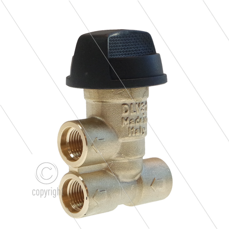 Naaldventiel messing voor dubbele lans met bovenknop - 250 Bar - 45 l/min - 3 x 1/4&quot; bi