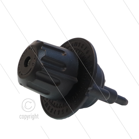 RD6 Chemicali&euml;n keuzekraan met schaalverdeling - max 0,5 Bar - max 1 l/min - max 60&deg;C - 3 x 7mm slangpilaar