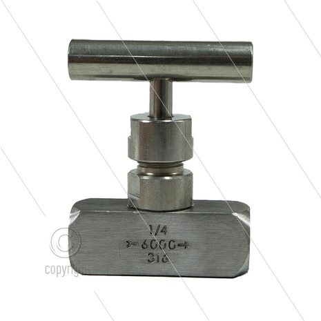 Naaldafsluiter RVS316 - 400 Bar - 2 x 1/4&quot; bi