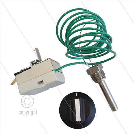 Thermostaat - Type EGO 55.13029.120 - 30 t/m 150&deg;C - Capilair 1520mm - voeler: &Oslash;8mm L=45mm - 3/8&quot; bu