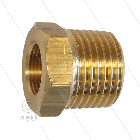 Thermostaat adapter - messing - 1/2&quot; bu BSPT x M14x1 bi - t.b.v. 260320